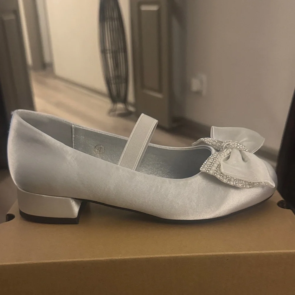Coutgo Girls' Satin Mary Jane Dress Shoes